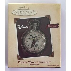 Hallmark Vintage 2004 Mickey Mouse Pocket Watch‎ Ornament - Battery Operated